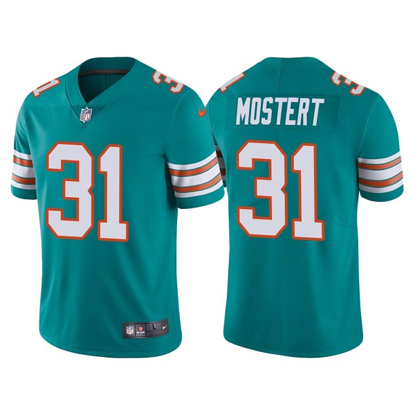 Men??s Miami Dolphins #31 Raheem Mostert Aqua Color Rush Limited Stitched Football Jersey